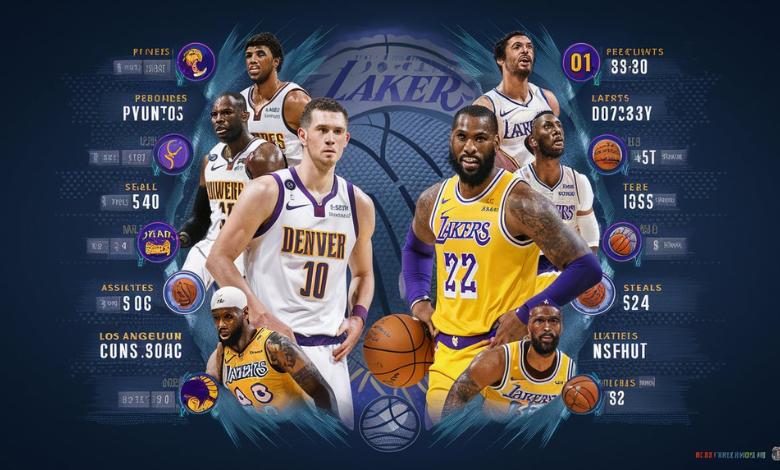 denver nuggets vs lakers match player stats
